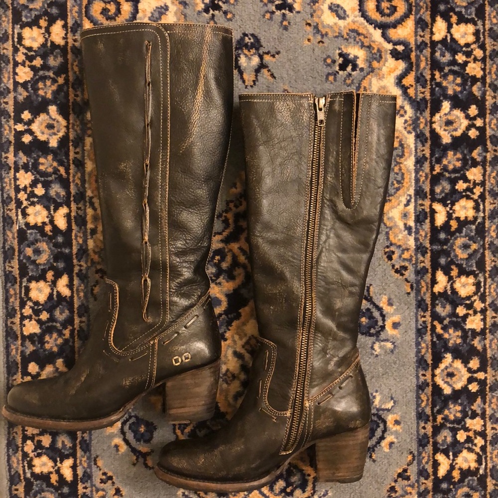BED STÜ teak leather heeled boots